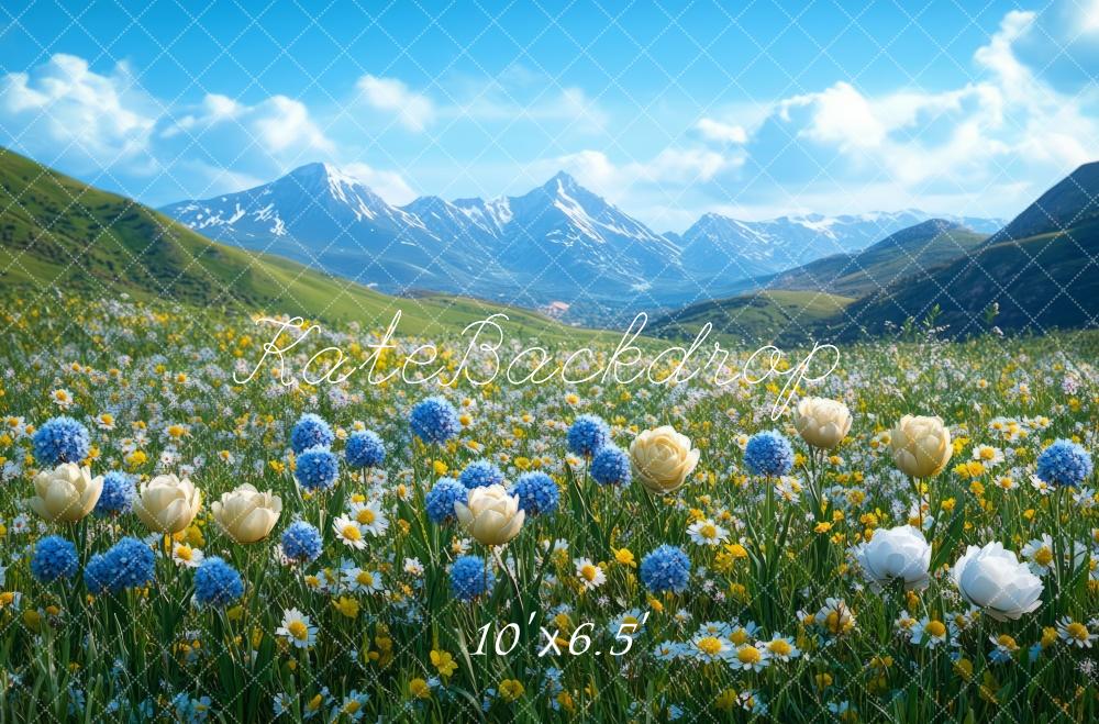 Kate Spring Mountain Wildflowers Backdrop Designed by Mini MakeBelieve - Kate Backdrop AU