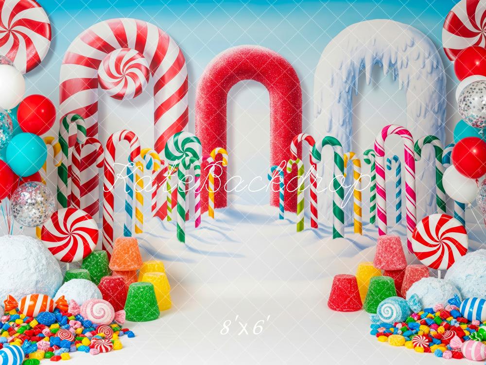 Kate Candyland Candy Canes Lollies Balloons Backdrop Designed by Patty Roberts