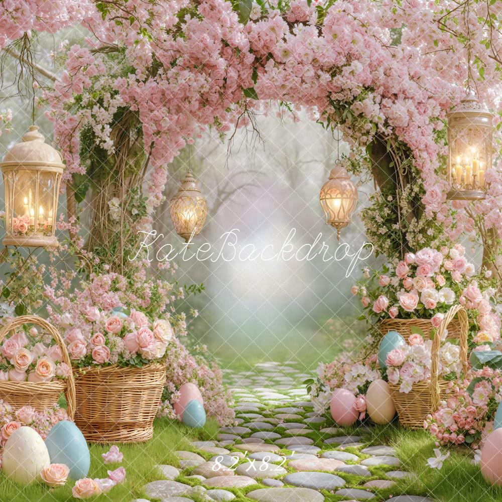Kate Easter Bunny Flower Arch Eggs Backdrop Designed by Emetselch