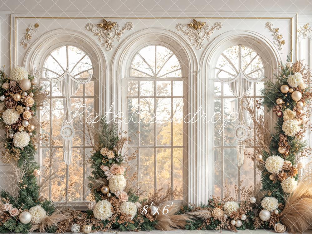 Kate Flower Arch Windows Fleece Backdrop Designed by Emetselch