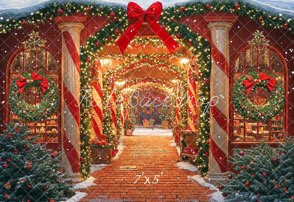 Kate Christmas Wreath Glitter Backdrop Designed by Emetselch