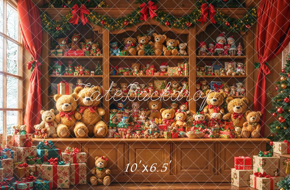 Kate Christmas Teddy Bears Gifts Cabinet Backdrop Designed by Emetselch - Kate Backdrop AU