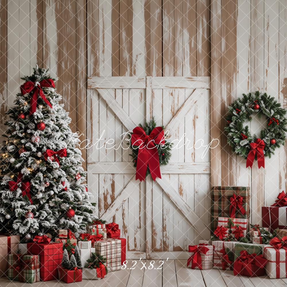 Kate Christmas Tree Wreath Presents Backdrop Designed by Emetselch - Kate Backdrop AU
