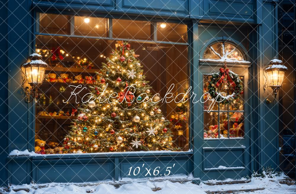 Kate Christmas Tree Shop Window Snow Backdrop Designed by Chain