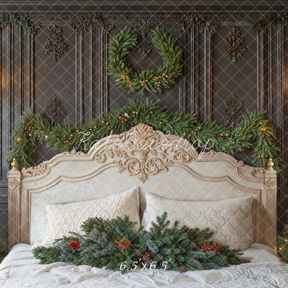 Kate Christmas Bed Retro Wall Backdrop Designed by Emetselch