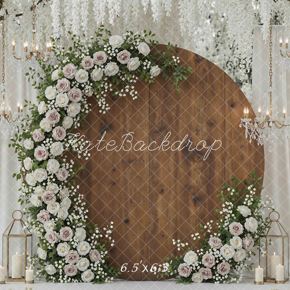 Kate Wedding Flower Wooden Circle Backdrop Designed by Mini MakeBelieve