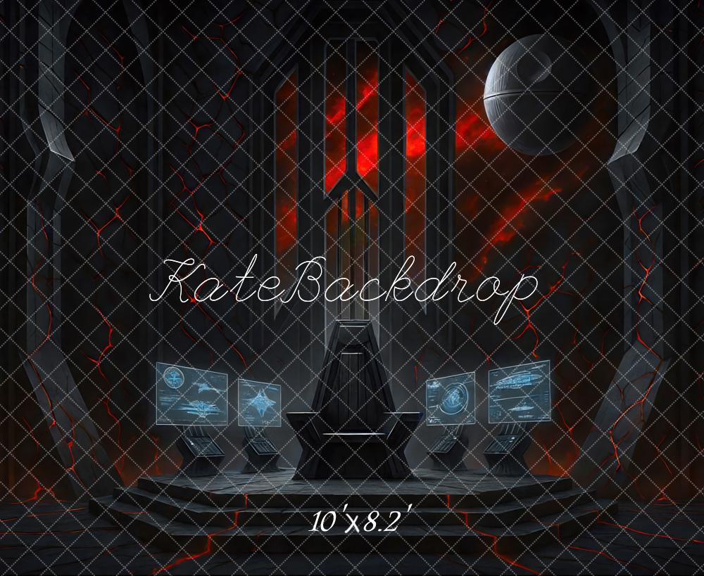 Kate Sci Fi Throne Room Planet Red Glow Backdrop Designed by Mini MakeBelieve - Kate Backdrop AU