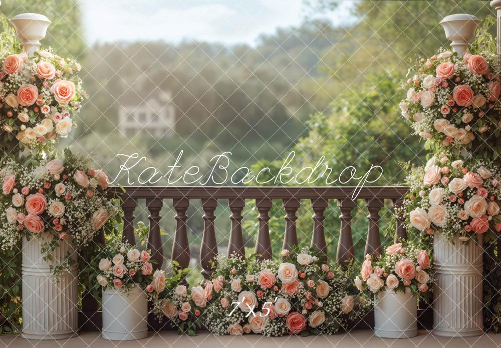 Kate Spring Balcony Floral Backdrop Designed by Mini MakeBelieve