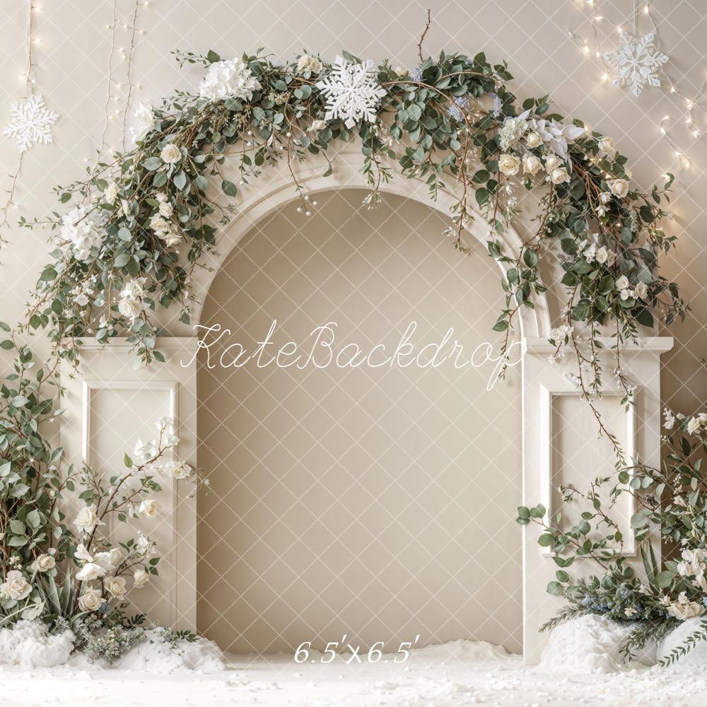 Kate Arch Snowflakes Greenery Backdrop Designed by Emetselch
