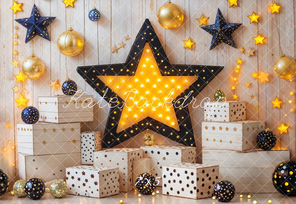 Kate Star Lights Gift Boxes Wooden Wall Backdrop Designed by Emetselch - Kate Backdrop AU