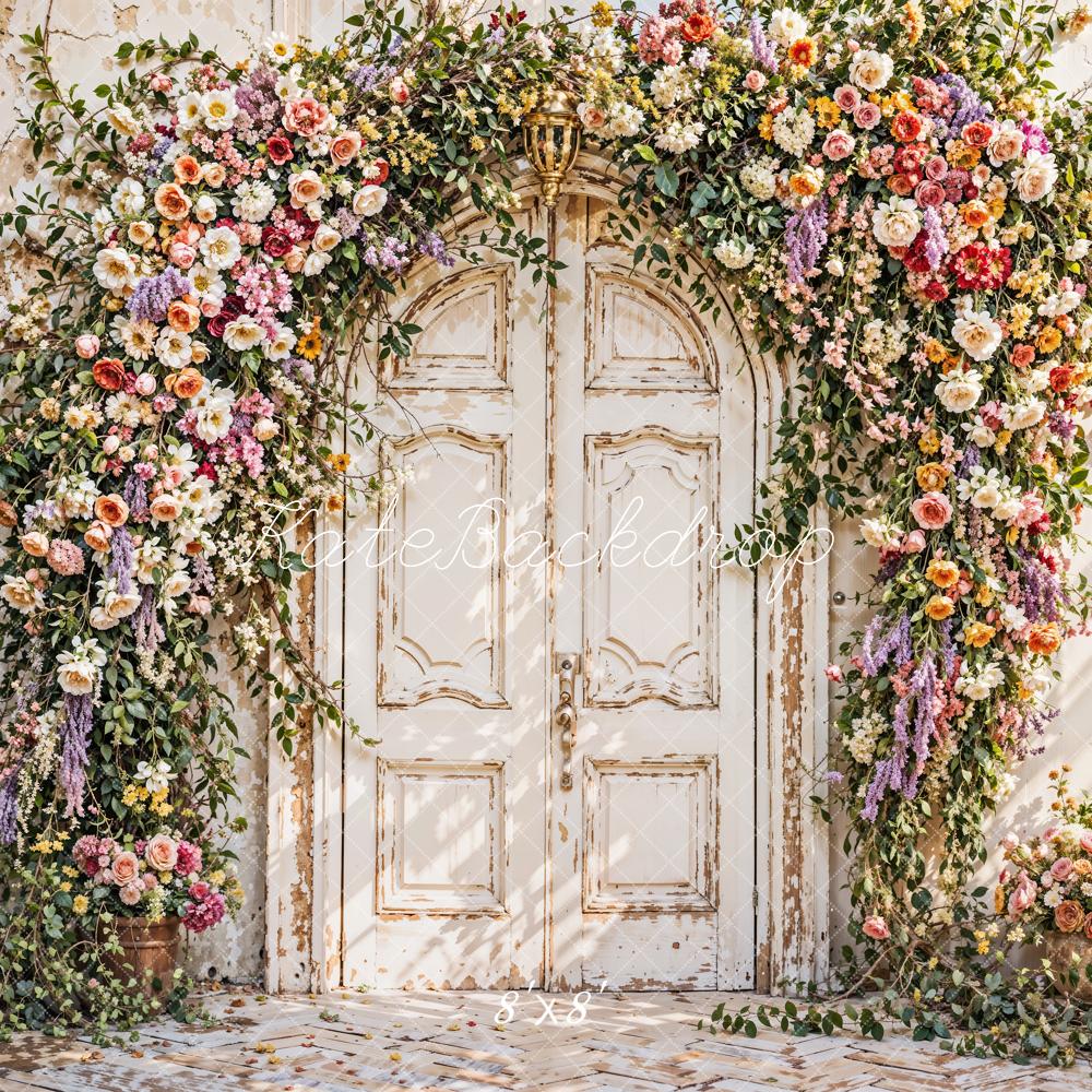 Kate Flower Arch Rustic Door Peeling Paint Backdrop Designed by Emetselch
