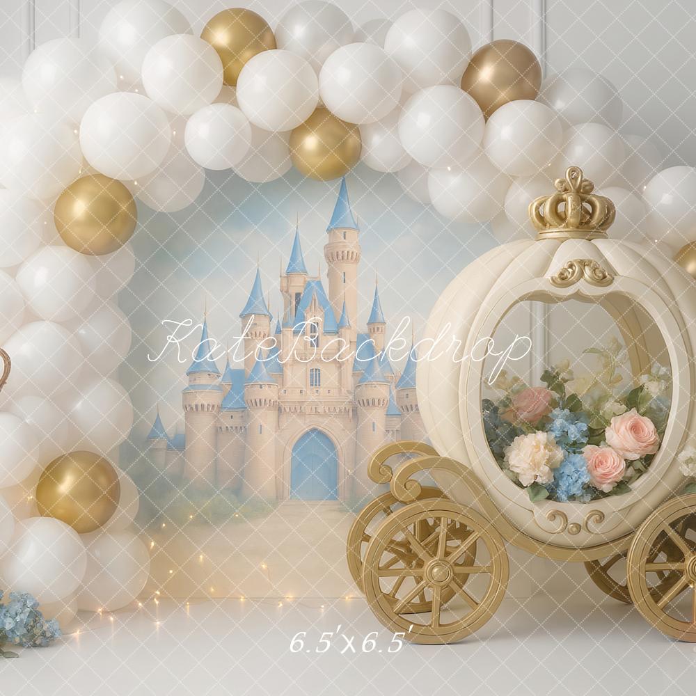 Kate Castle Carriage Balloons Backdrop Designed by Ashley Paul