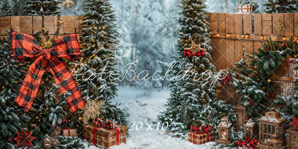 Kate Christmas Pine Trees Snow Backdrop Designed by Emetselch - Kate Backdrop AU