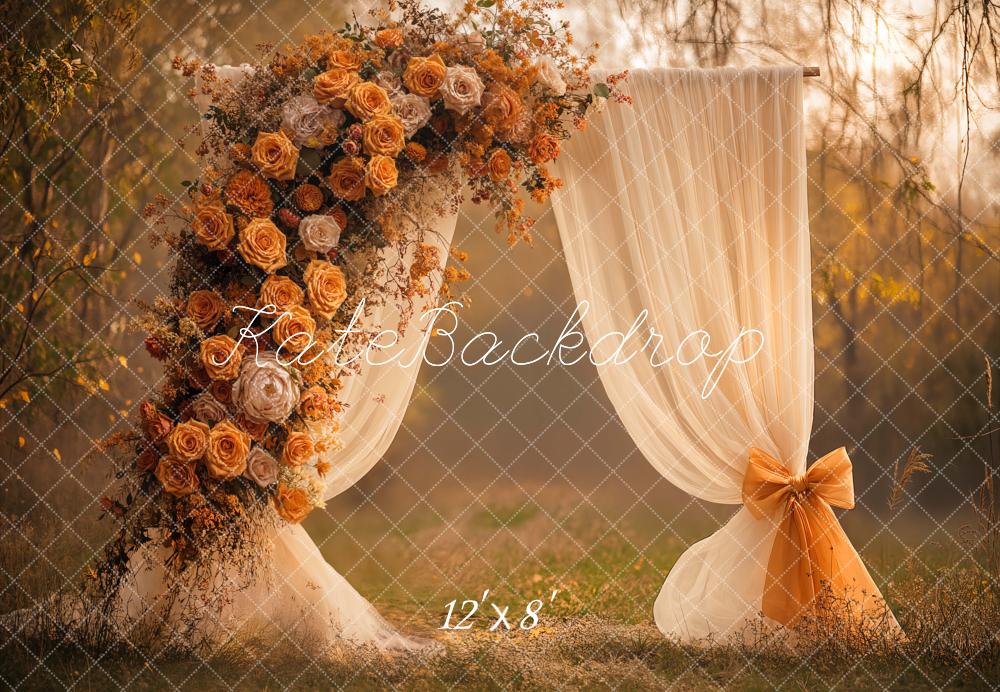 Kate Autumn Wedding Flower Fleece Backdrop Designed by Emetselch - Kate Backdrop AU