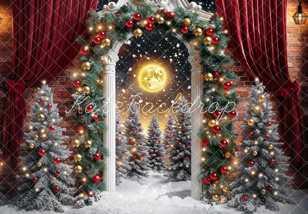 Kate Christmas Arch Moonlit Snowy Backdrop Designed by Mini MakeBelieve - Kate Backdrop AU