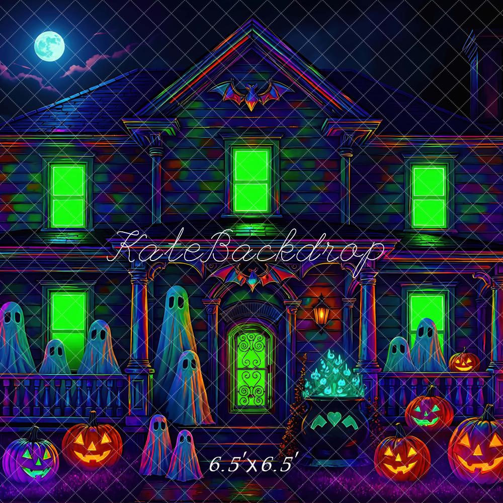 Kate Halloween Haunted House Ghosts Backdrop Designed by Mini MakeBelieve