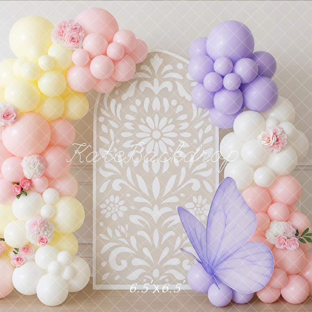 Kate Pastel Balloons Butterfly Backdrop Designed by Mini MakeBelieve - Kate Backdrop AU