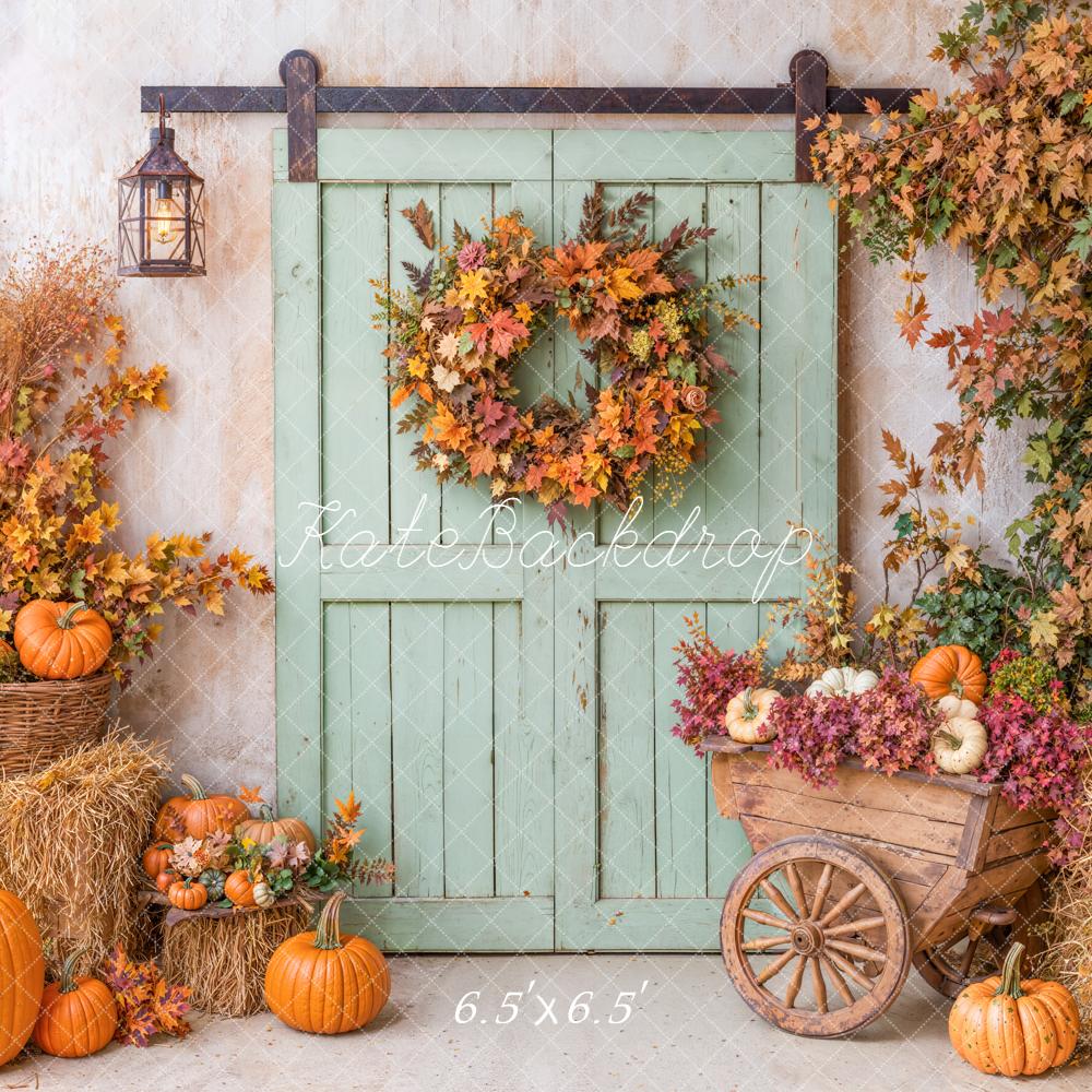 Kate Fall Pumpkins Door Cart Backdrop Designed by Emetselch