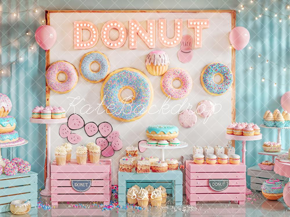 Kate Donut Cake Smash Fleece Backdrop Designed by Emetselch - Kate Backdrop AU