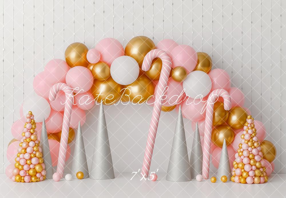Kate Candy Cane Balloon Arch Backdrop Designed by Patty Roberts - Kate Backdrop AU