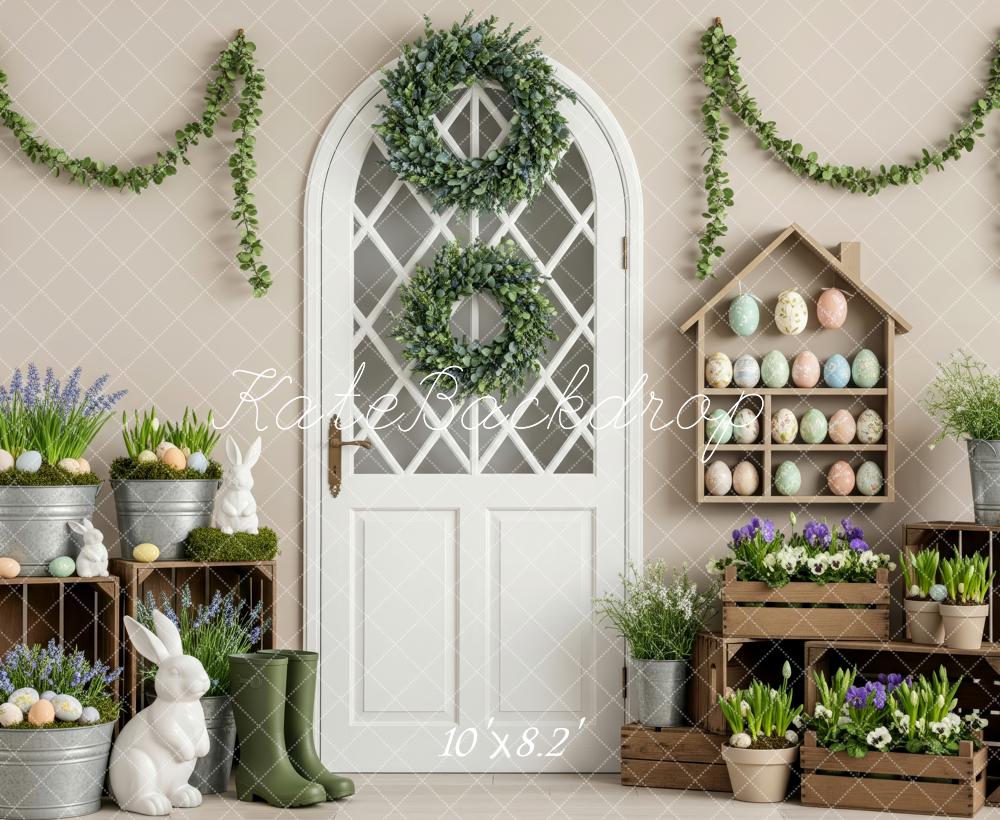 Kate Easter Bunny Eggs Door Fleece Backdrop Designed by Patty Roberts