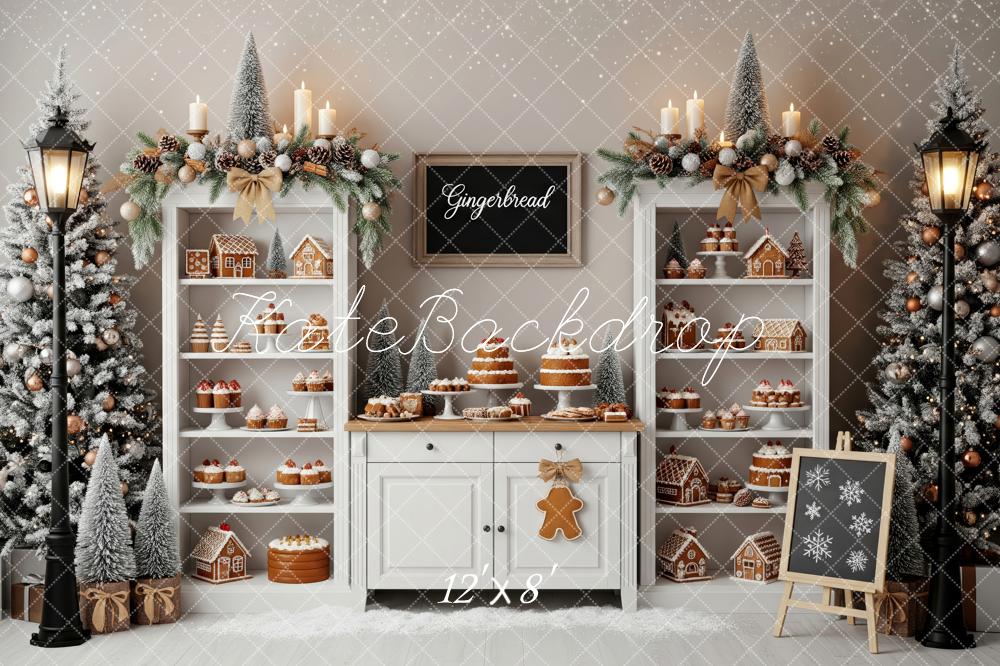 Kate Christmas Gingerbread Dessert White Shelves Backdrop Designed by Patty Roberts
