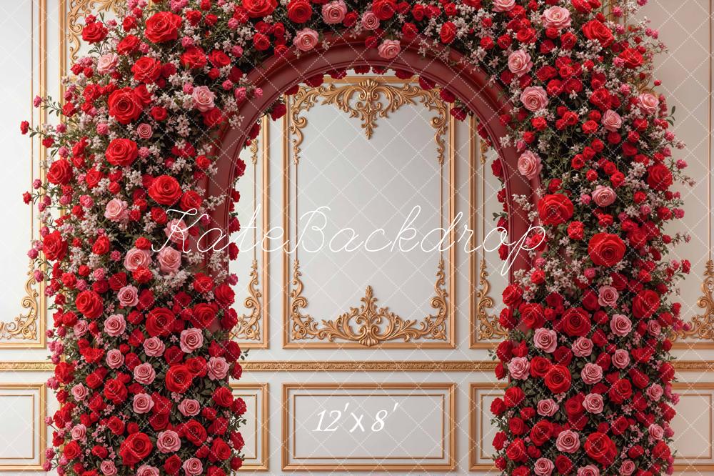 Kate Flower Arch Roses Wall Backdrop Designed by Mini MakeBelieve