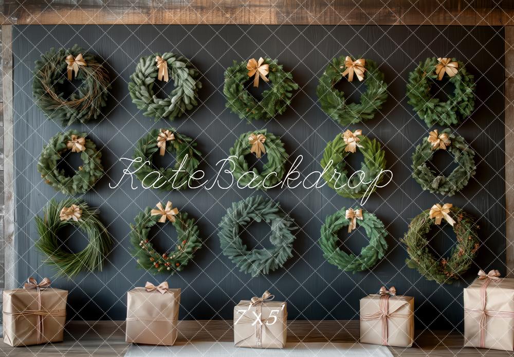 Kate Christmas Wreaths Gifts Wall Backdrop Designed by Patty Roberts - Kate Backdrop AU