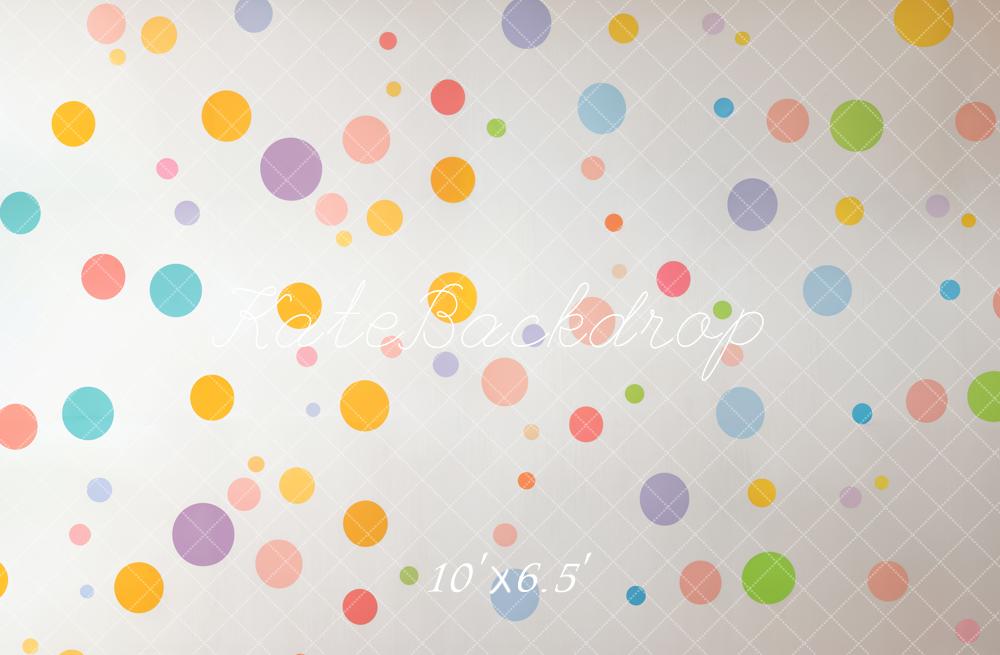 Kate Colourful Polka Dots Fleece Backdrop Designed by Emetselch - Kate Backdrop AU