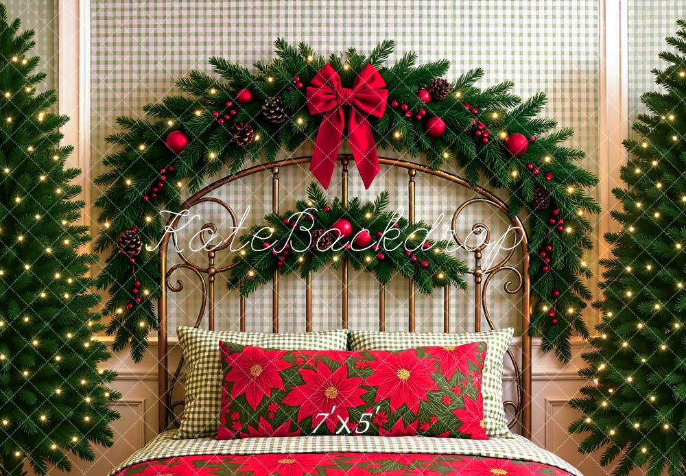 Kate Christmas Bed Headboard Greenery Backdrop Designed by Mini MakeBelieve