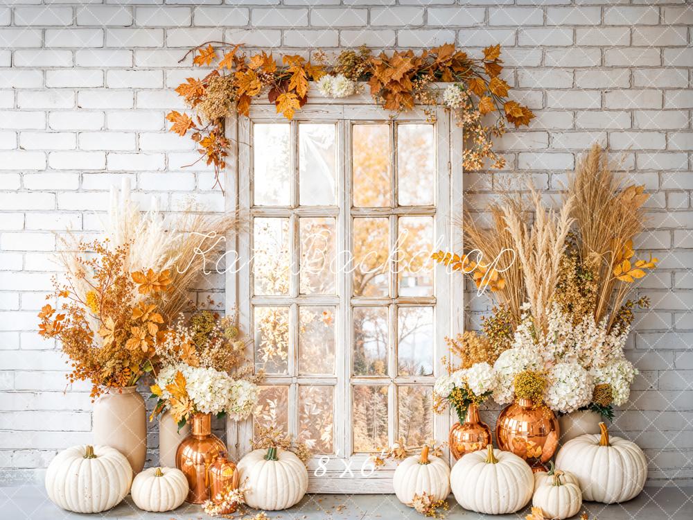 Kate Autumn Pumpkins Window Backdrop Designed by Emetselch