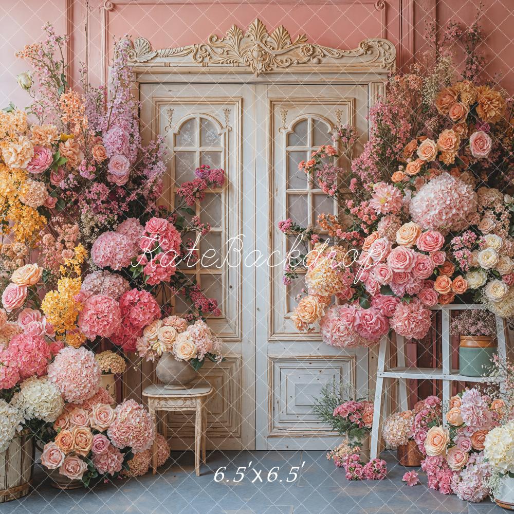 Kate Spring Flower Vintage Door Backdrop Designed by Emetselch