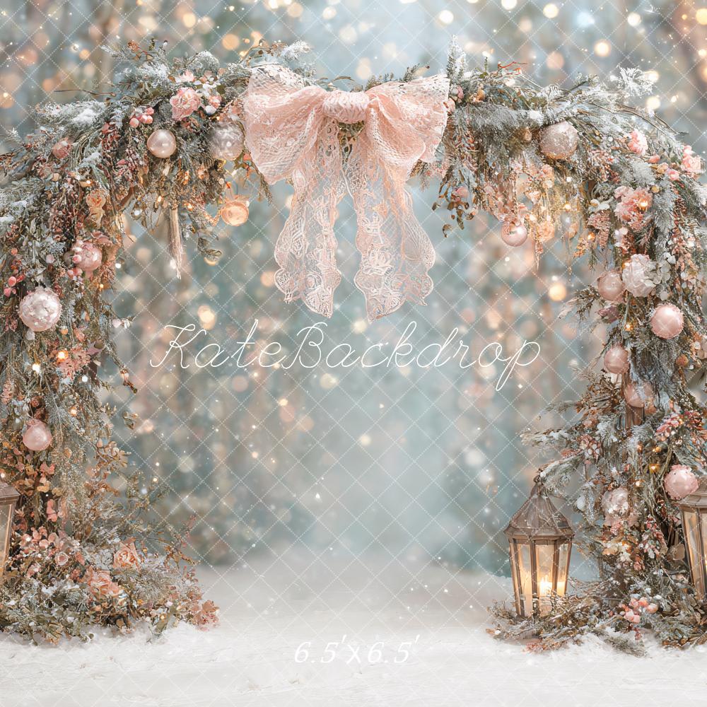 Lightning Deals-C1 Kate Flower Arch Bokeh Snowy Backdrop Designed by Ashley Paul