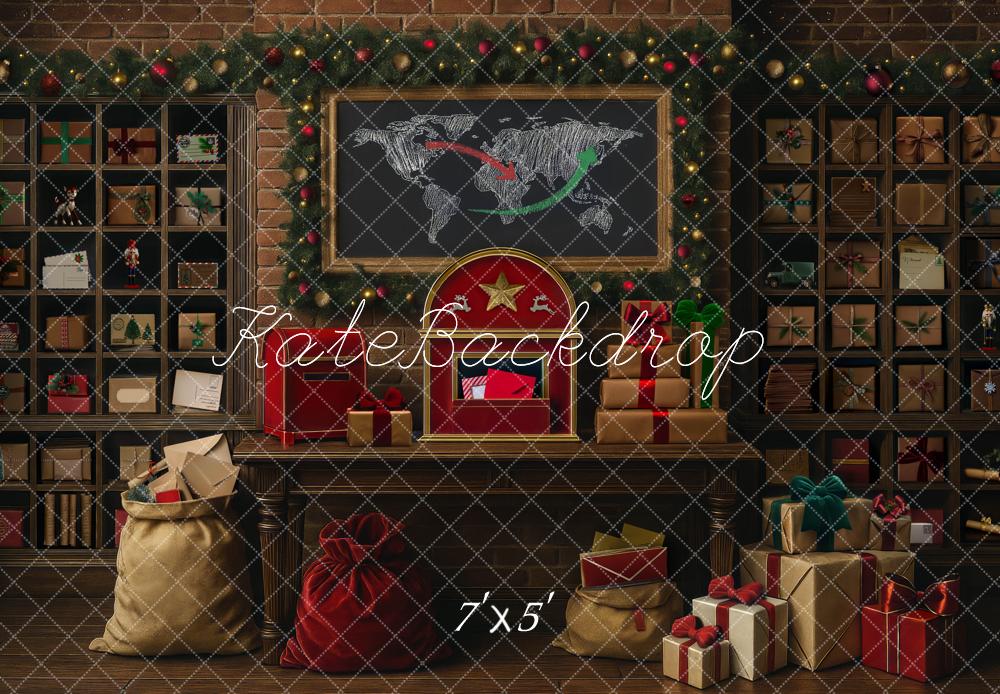 Kate Christmas Gift Workshop Map Backdrop Designed by Mini MakeBelieve - Kate Backdrop AU