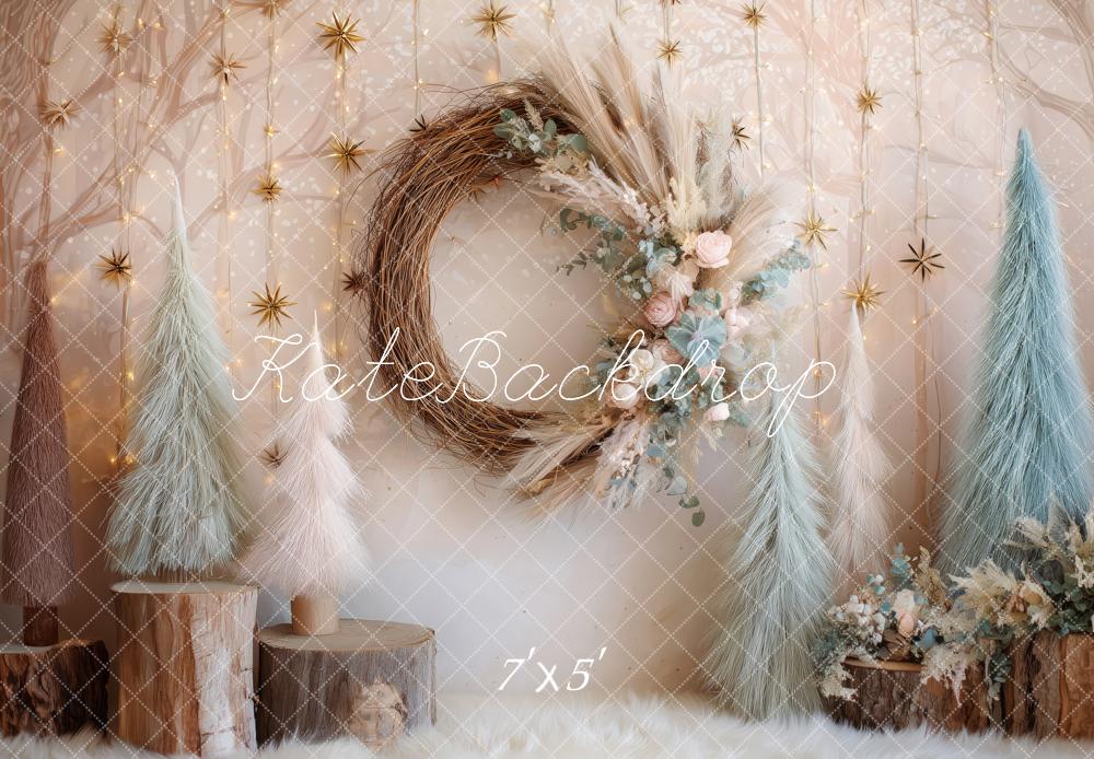 Kate Boho Winter Wood Stumps Backdrop Designed by Patty Roberts - Kate Backdrop AU