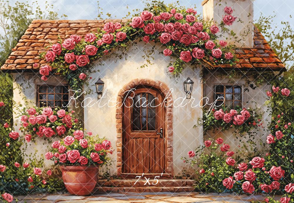 Kate Cottage House Climbing Roses Backdrop Designed by Emetselch