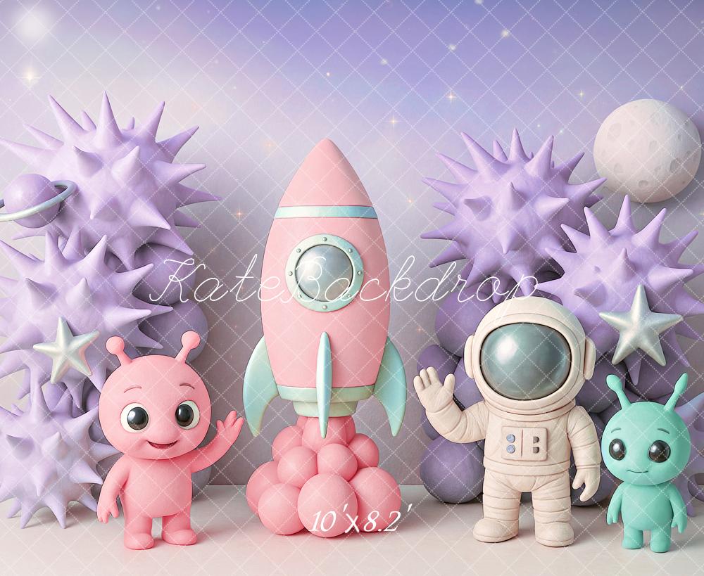 Kate Space Rocket Astronaut Aliens Backdrop Designed by Ashley Paul - Kate Backdrop AU