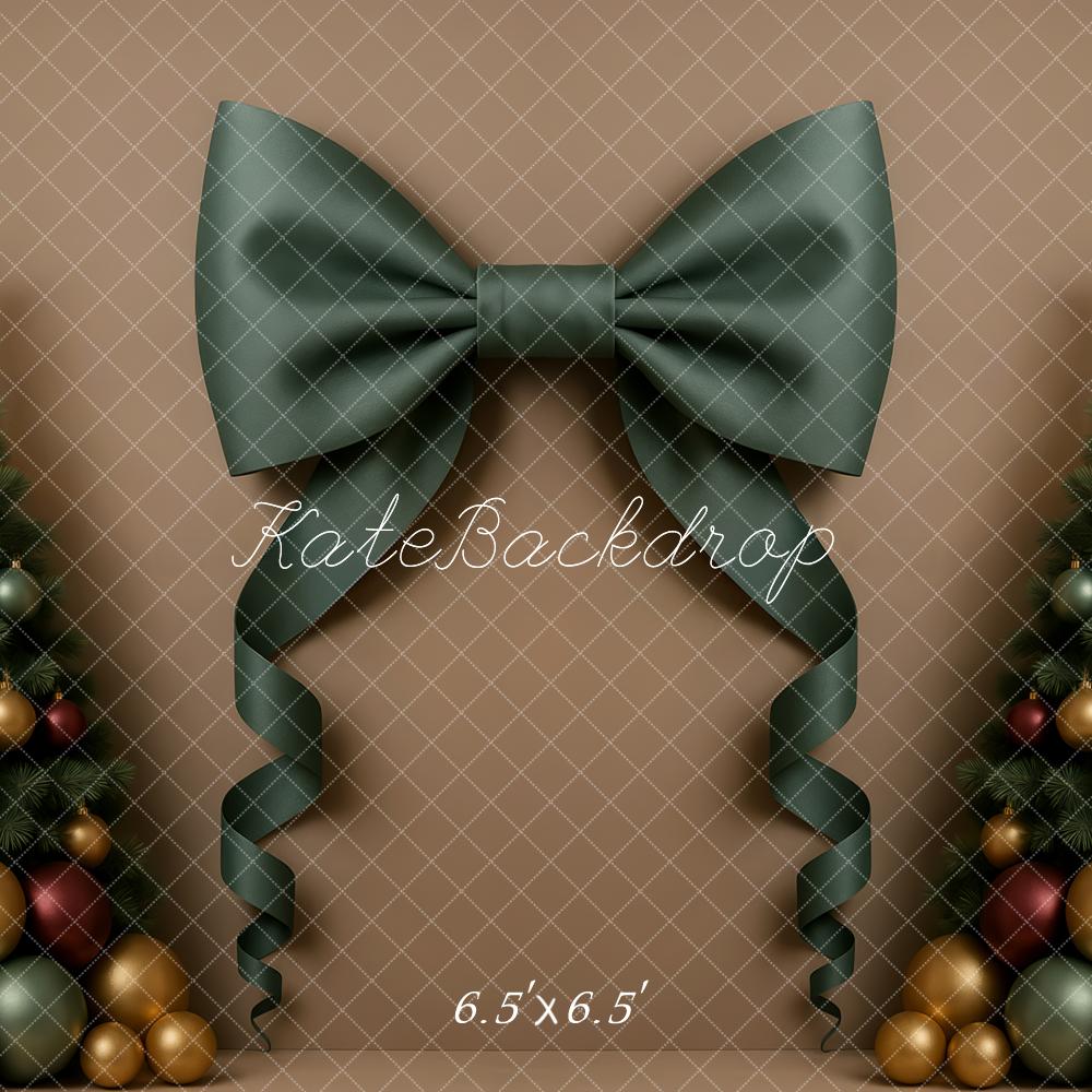 Kate Christmas Trees Green Bow Backdrop Designed by Patty Roberts