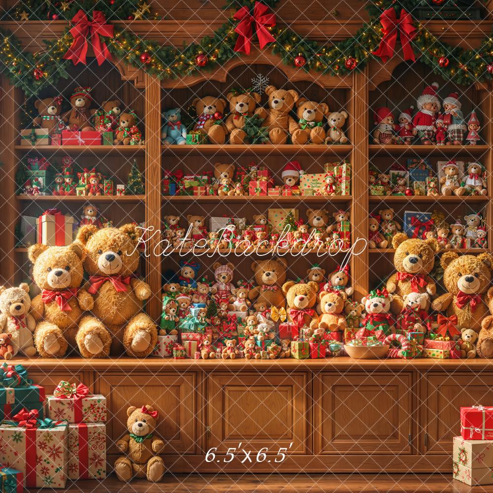 Kate Christmas Teddy Bears Gifts Cabinet Backdrop Designed by Emetselch - Kate Backdrop AU