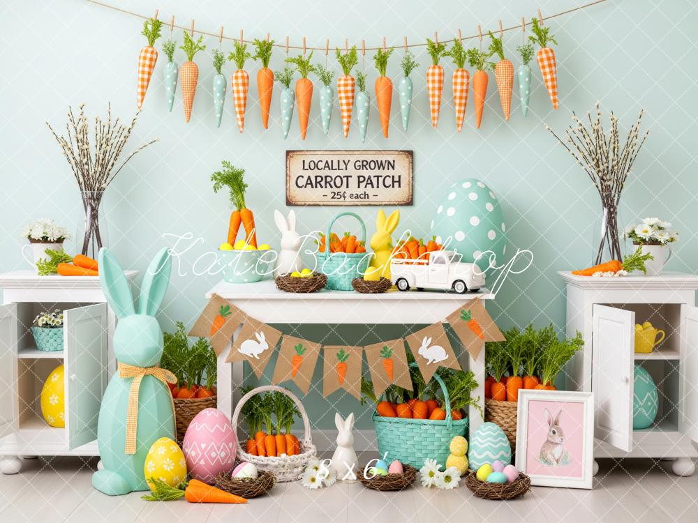 Kate Easter Bunny Carrots Eggs Backdrop Designed by Patty Roberts