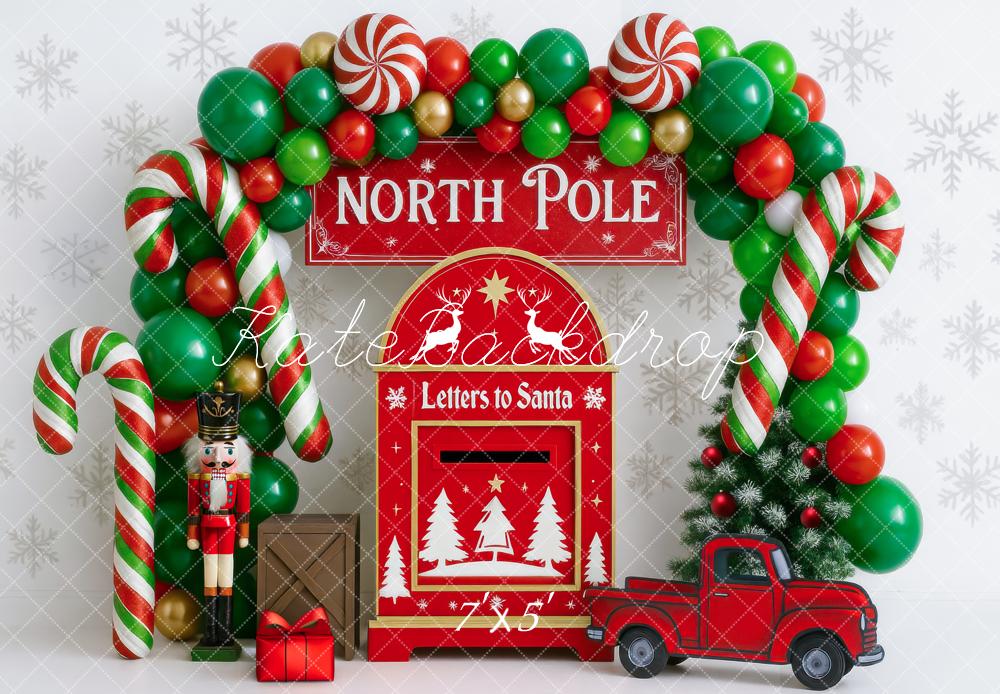 Kate Christmas North Pole Candy Canes Backdrop Designed by Mini MakeBelieve