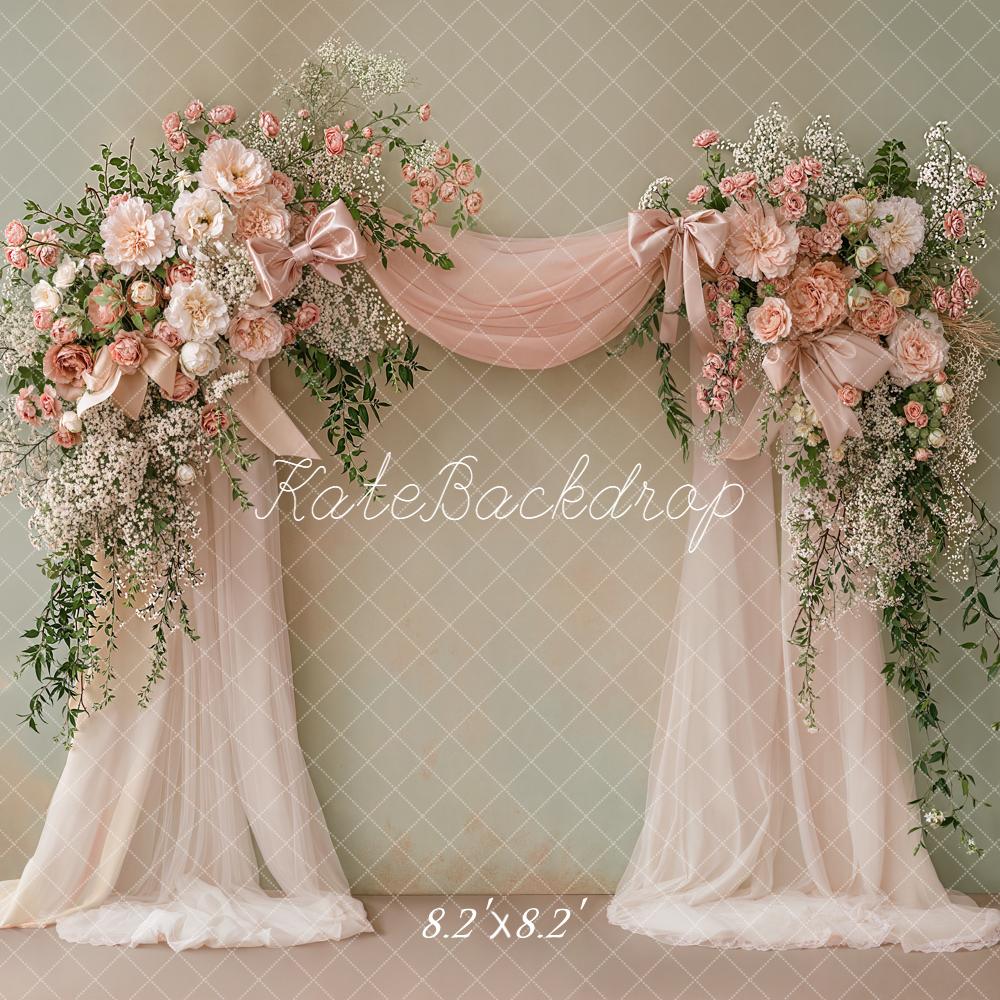 Kate Flower Arch Pink Drapes Backdrop Designed by Emetselch