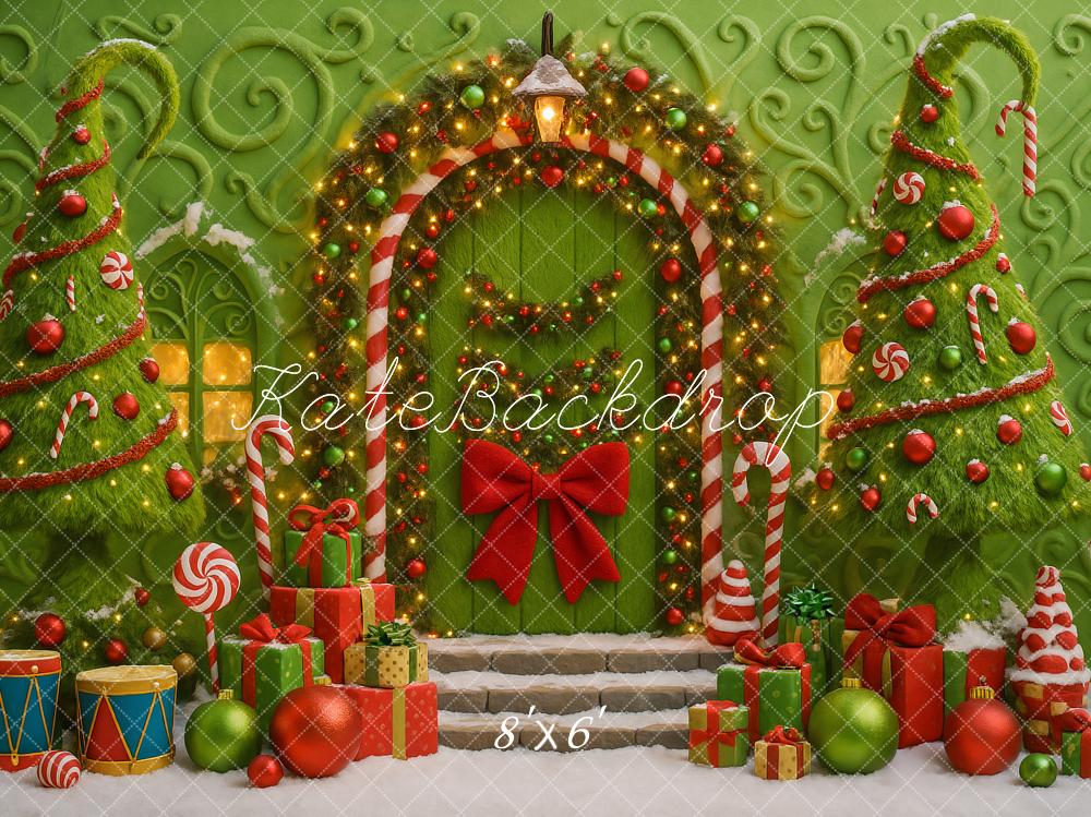 Kate Green Christmas Candy Trees Presents Backdrop Designed by Ashley Paul