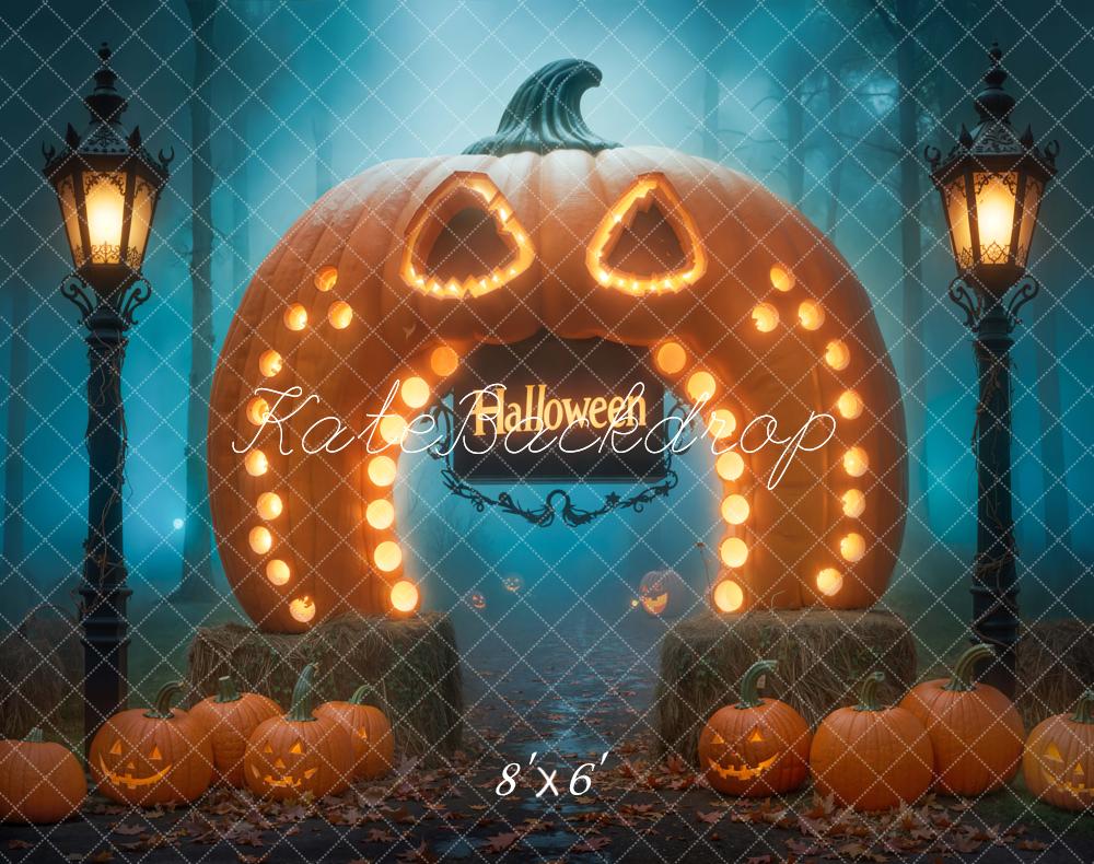 Kate Halloween Pumpkin Fleece Backdrop Designed by Chain - Kate Backdrop AU