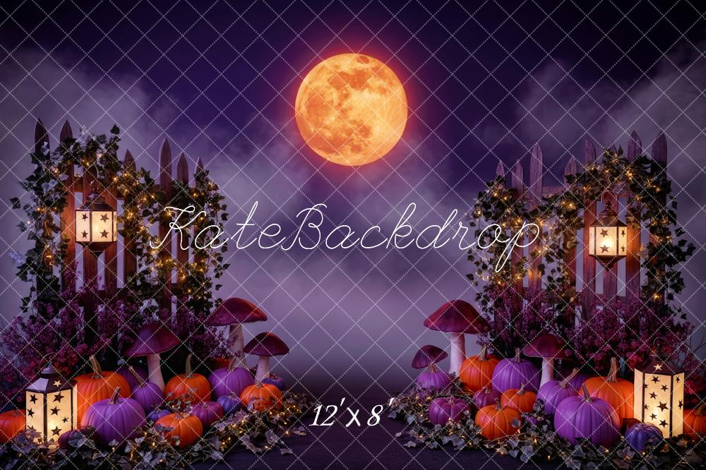 Kate Halloween Full Moon Mushroom Backdrop Designed by Patty Roberts