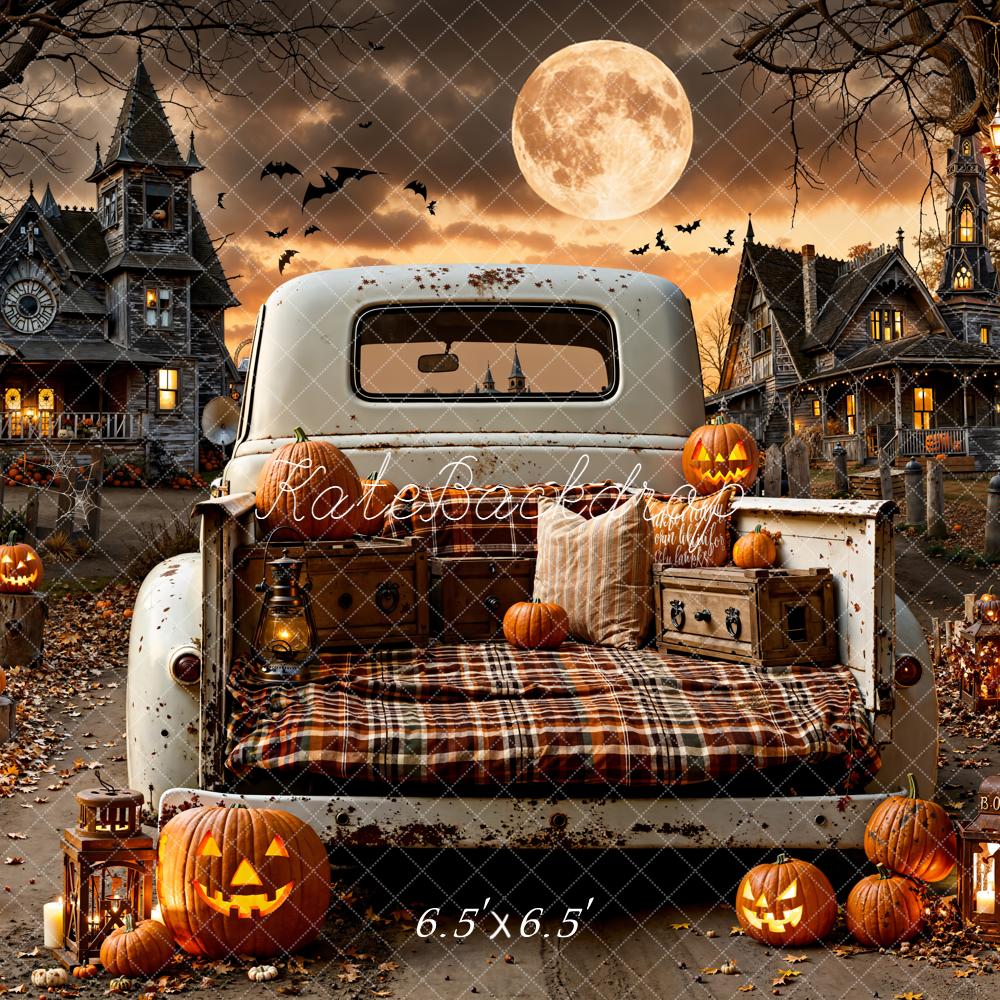 Kate Halloween Haunted Houses Truck Backdrop Designed by Emetselch