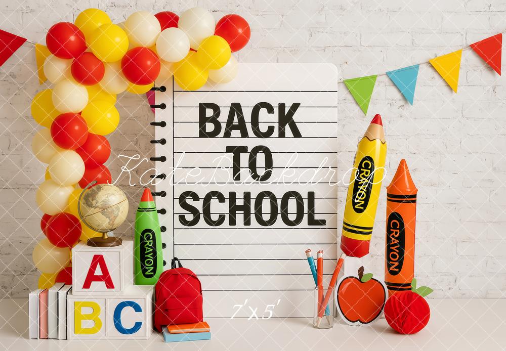 Kate Back to School Balloons Backdrop Designed by Patty Roberts - Kate Backdrop AU
