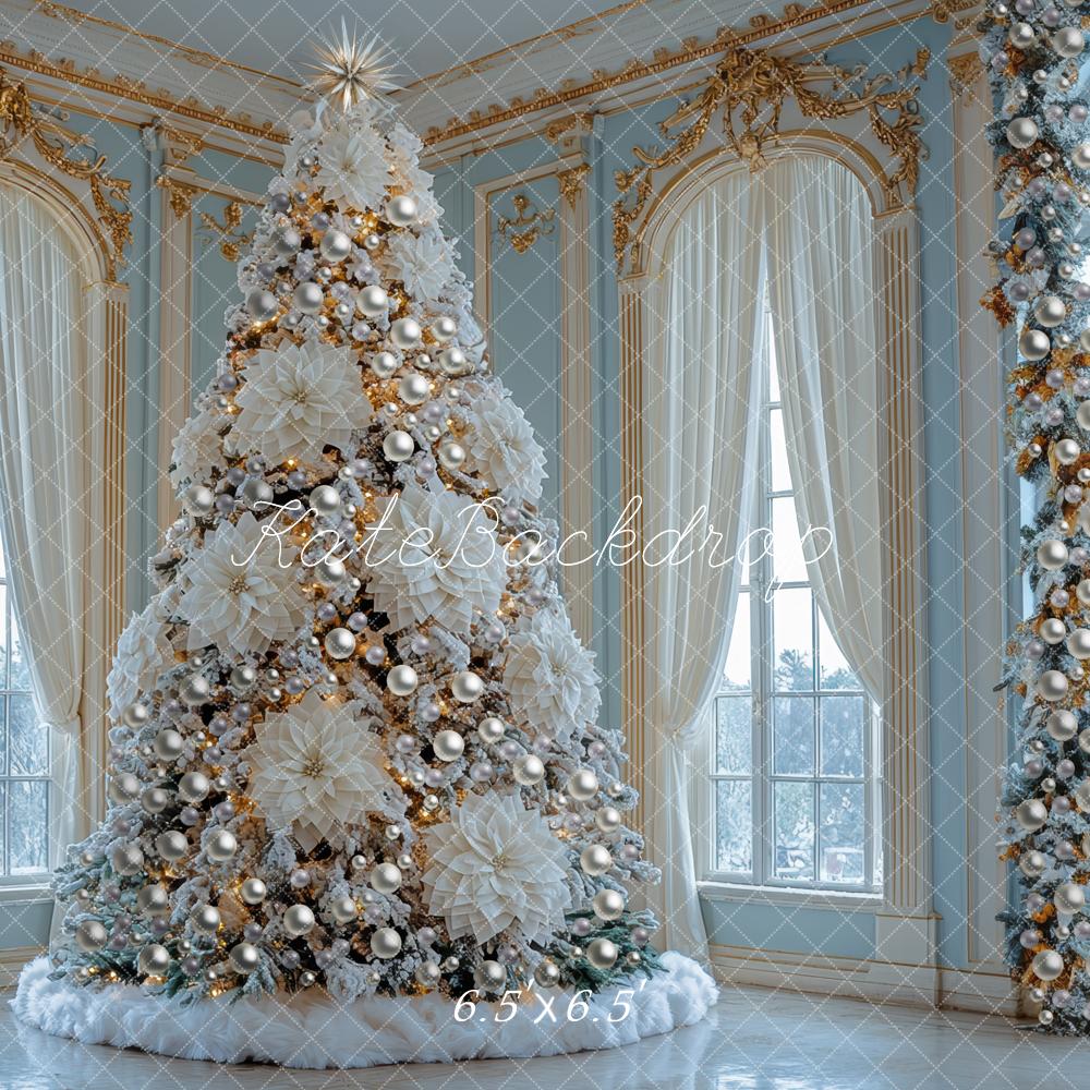 Kate Christmas White Tree Luxury Windows Backdrop Designed by Mini MakeBelieve - Kate Backdrop AU