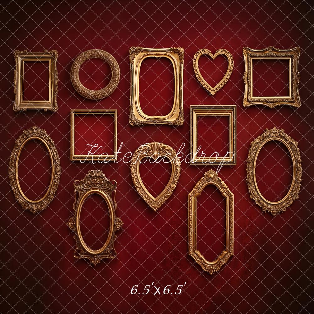 Kate Vintage Gold Frames Wall Backdrop Designed by Emetselch