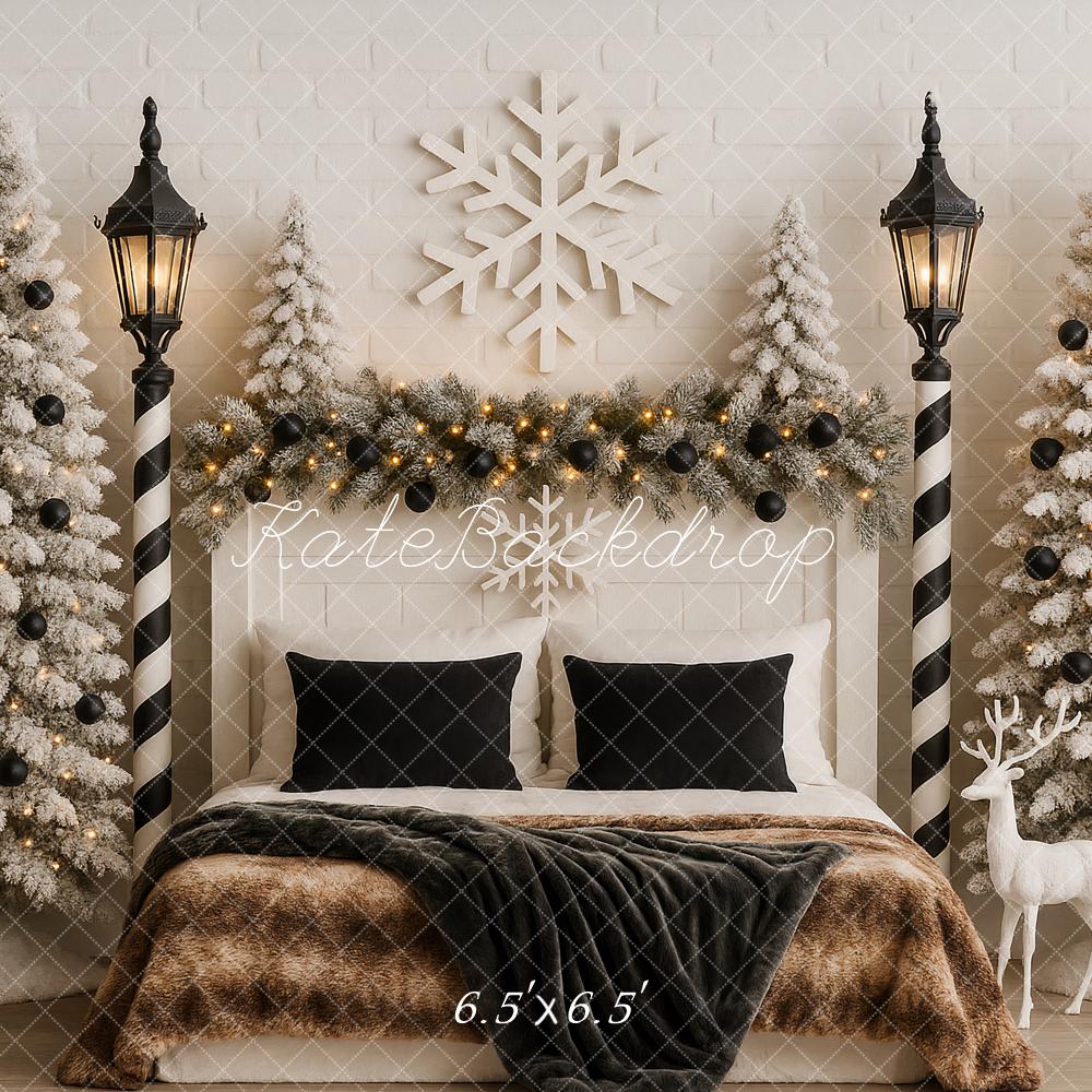 Kate Christmas Snowflake Trees Lamp Post Backdrop Designed by Ashley Paul - Kate Backdrop AU